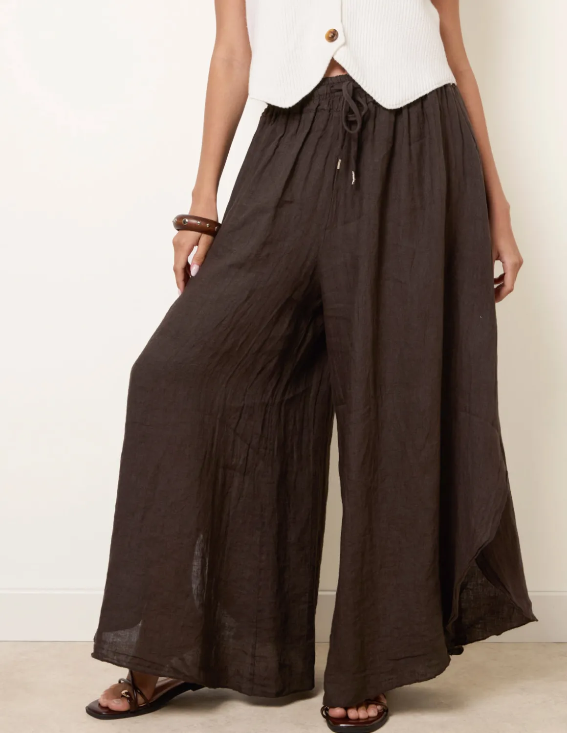 Extreme Wide Leg Linen Trousers