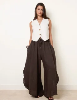 Extreme Wide Leg Linen Trousers