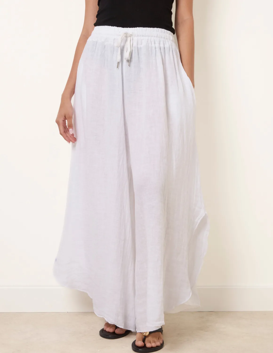 Extreme Wide Leg Linen Trousers
