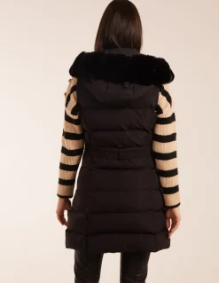 Faux Fur Detail Belted Gilet
