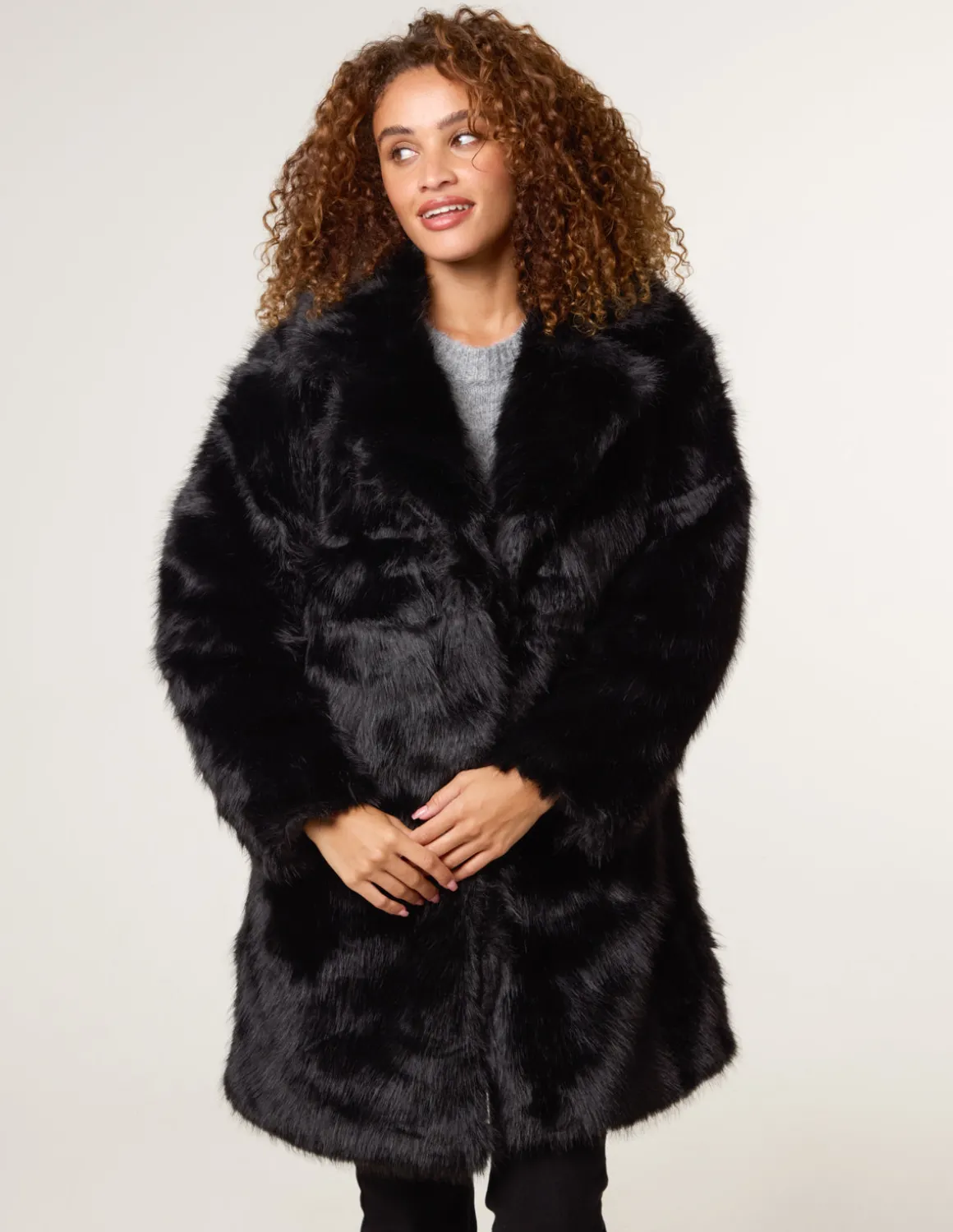 Faux Fur Long Coat
