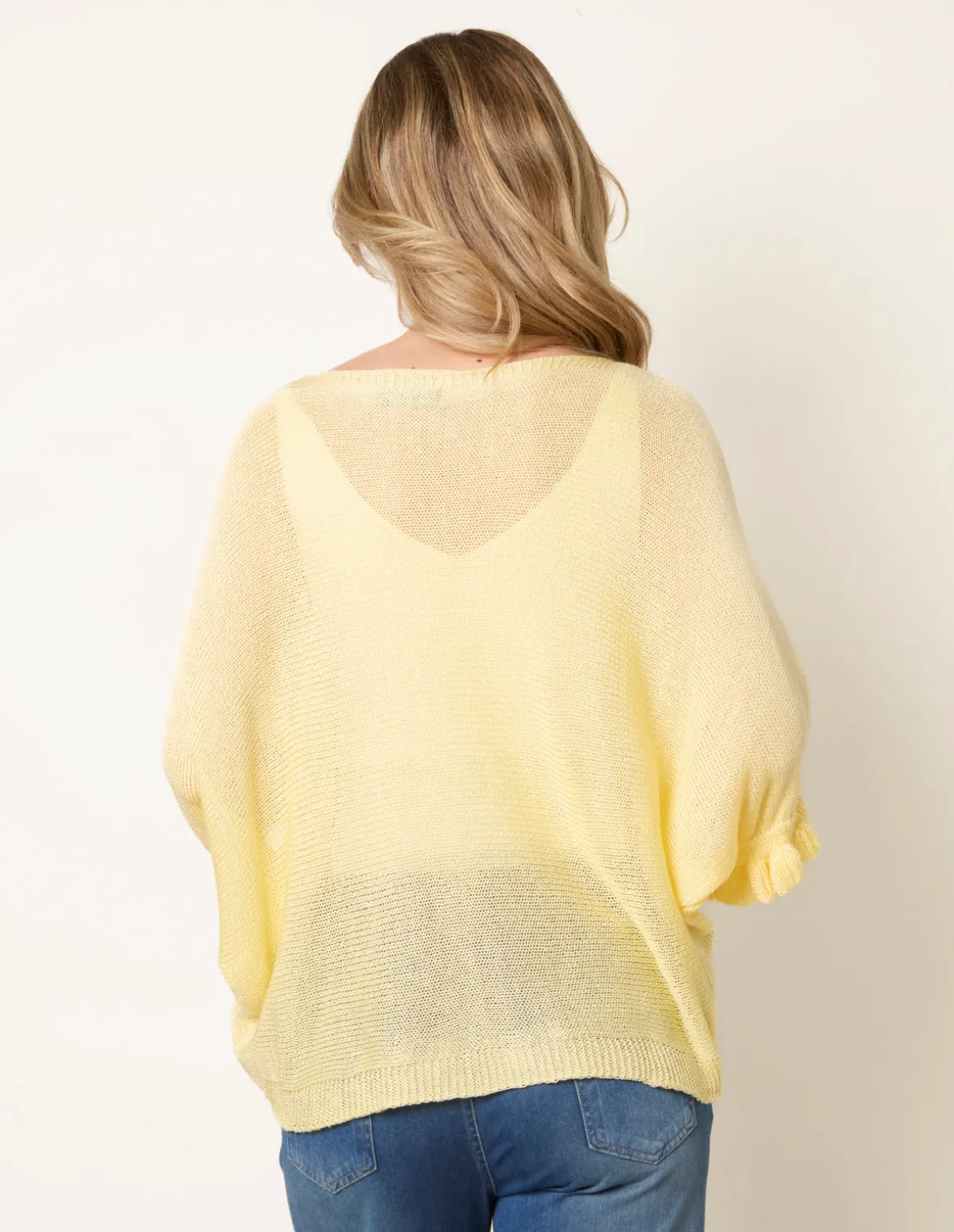 Filigree Frill Sleeve Batwing Jumper