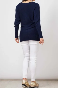 Fine Gauge Tape Batwing Jumper
