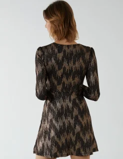 Fixed Wrap Skater Dress With Tie
