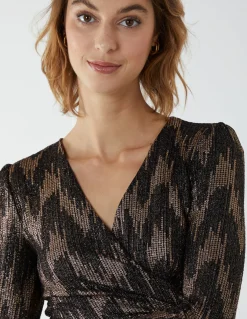 Fixed Wrap Skater Dress With Tie