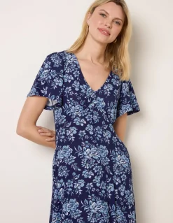 Floral Button Through Midi Dress