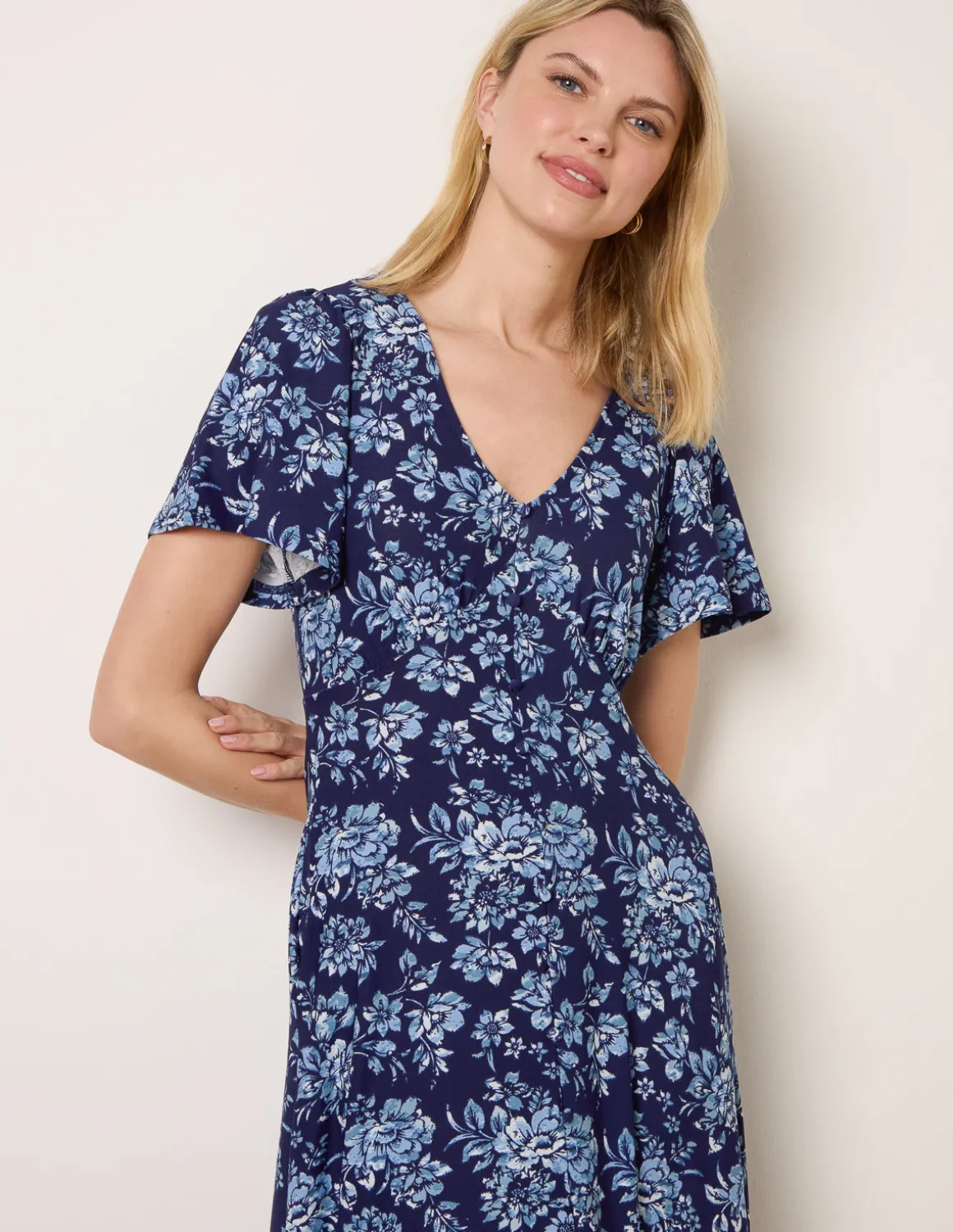 Floral Button Through Midi Dress