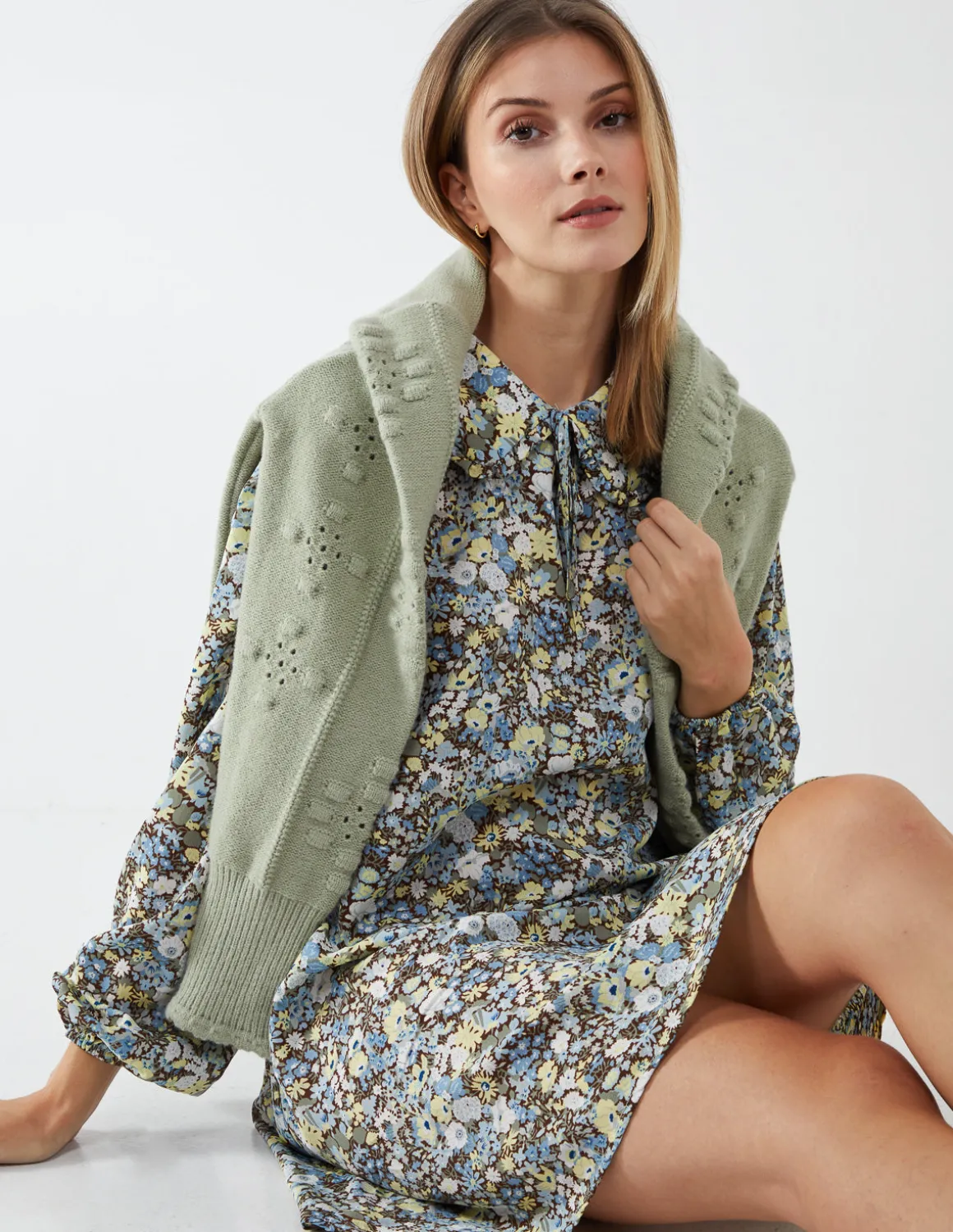 Floral Collar Neck Swing Dress