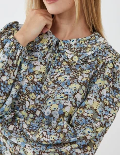 Floral Collar Neck Swing Dress