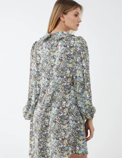 Floral Collar Neck Swing Dress