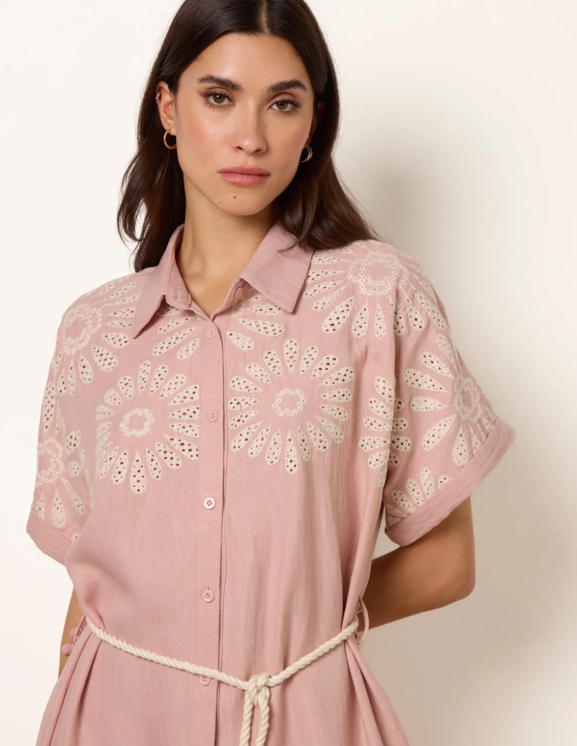 Floral Cutwork Embroidery Dress