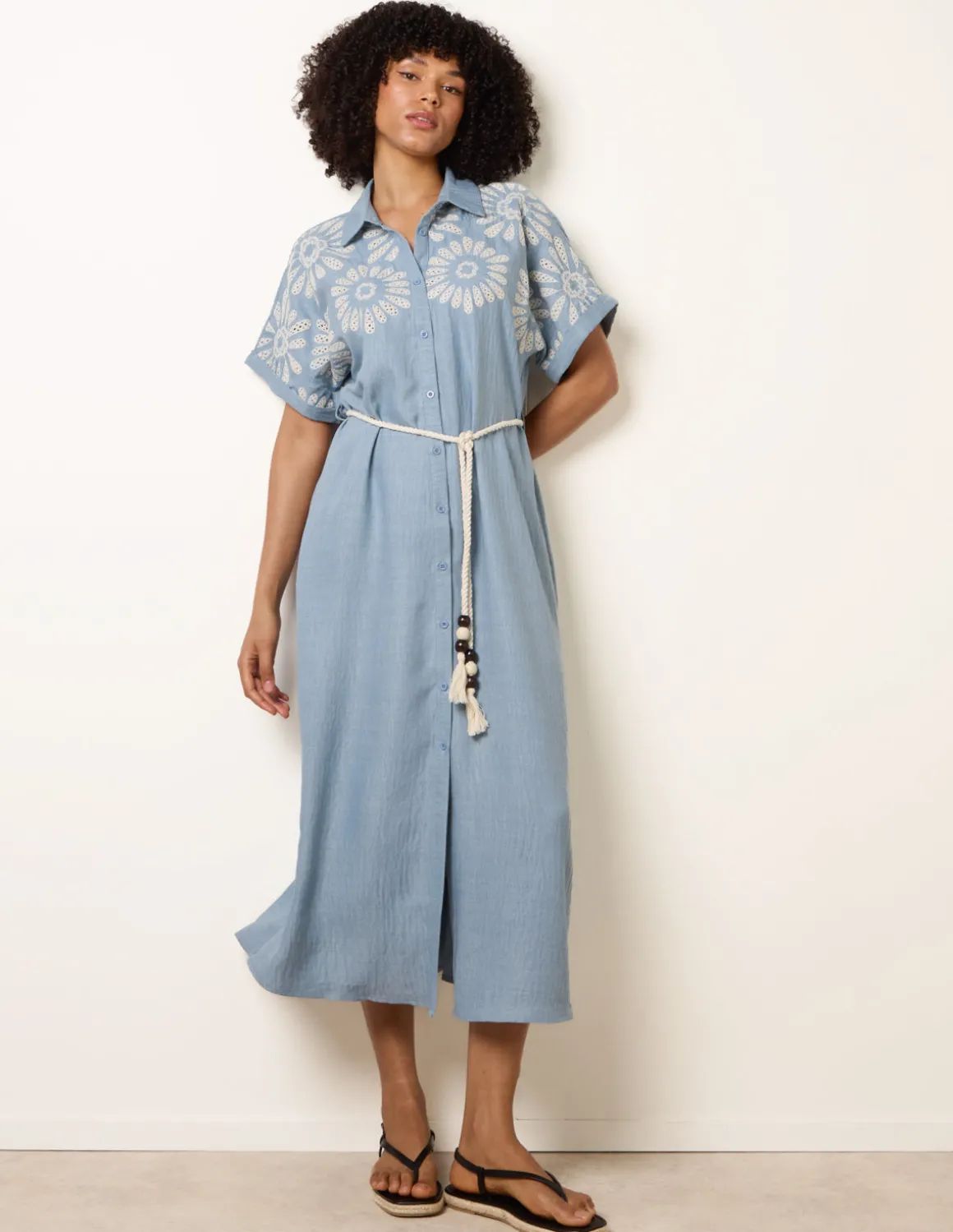 Floral Cutwork Embroidery Dress