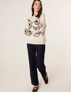 Floral Embroidery Detailed Jumper