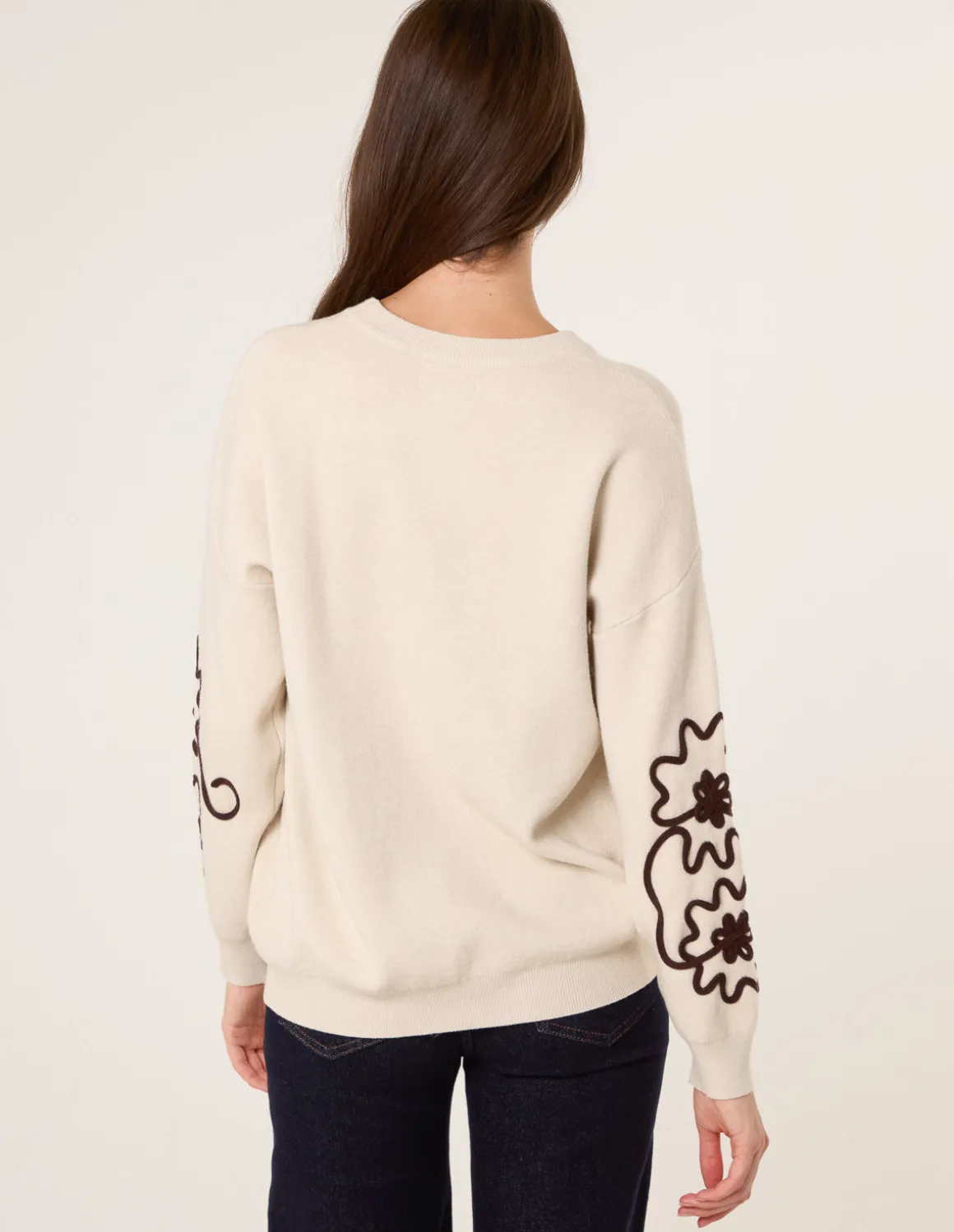 Floral Embroidery Detailed Jumper