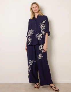 Floral Embroidery Shirt