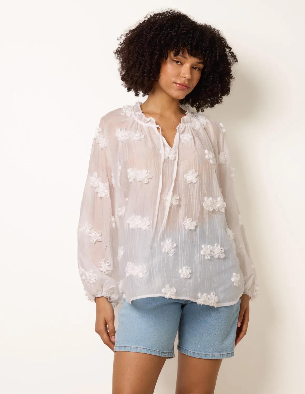 Floral Embroidery Top