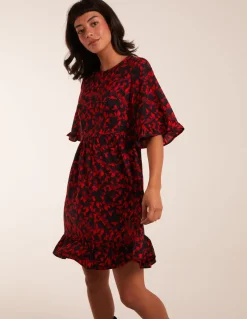 Floral Frill Hem Swing Mini Dress