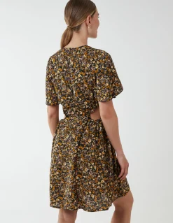 Floral Print Crew Neck Dress