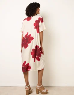 Floral Print Diamante Detailed Dress