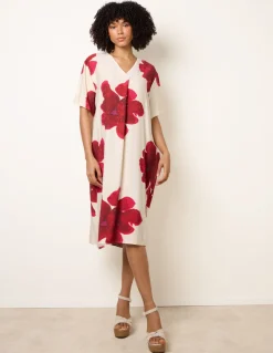 Floral Print Diamante Detailed Dress