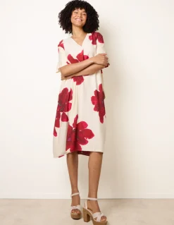 Floral Print Diamante Detailed Dress