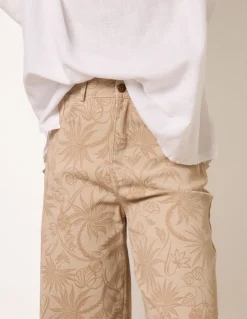 Floral Printed Flared Jeans