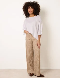 Floral Printed Flared Jeans
