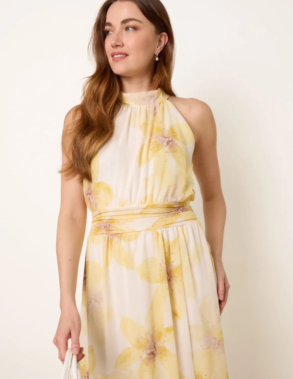 Floral Print Halter Neck Occasion Dress