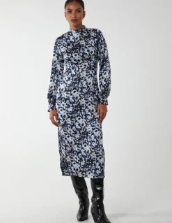 Floral Print High Neck Dress