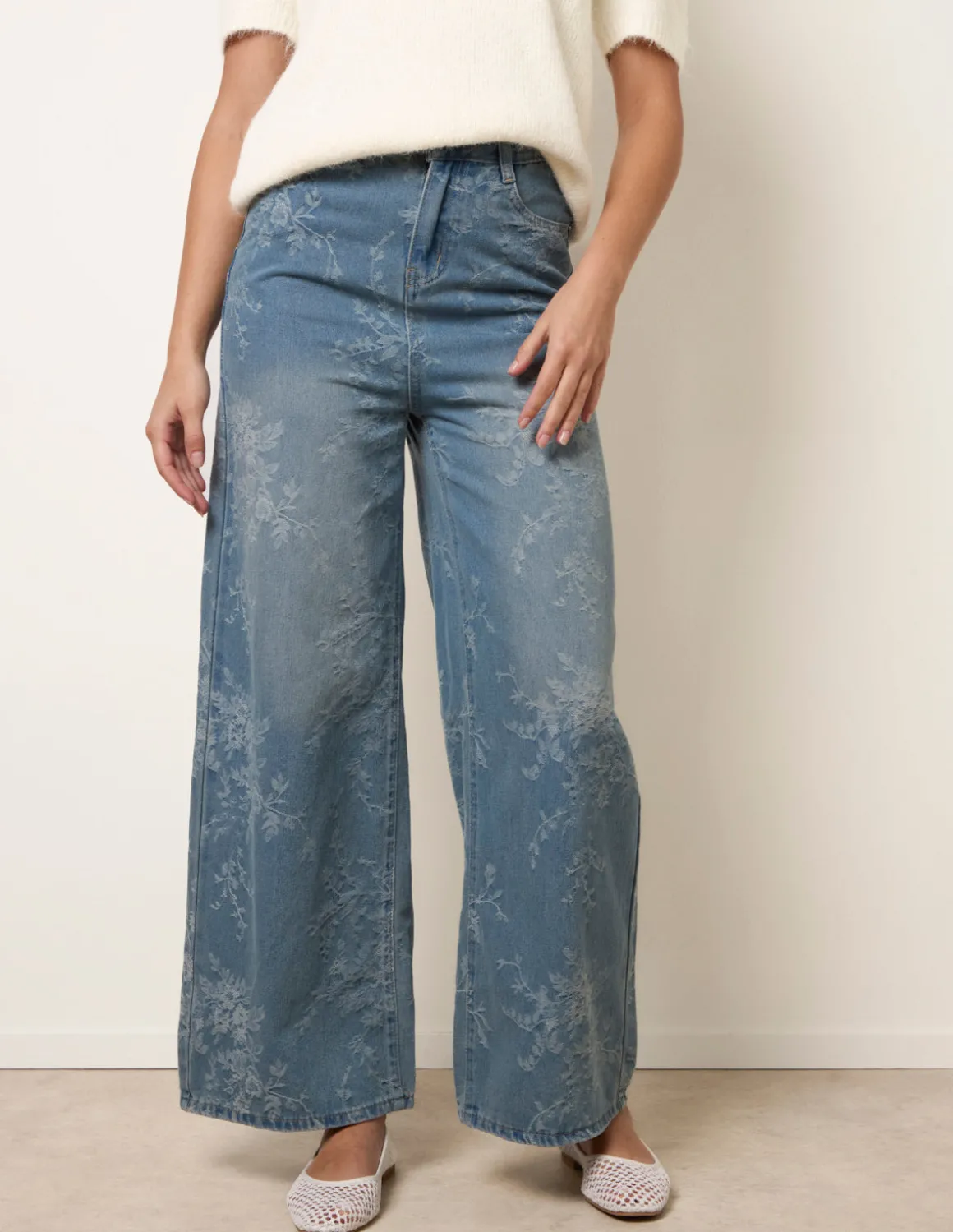 Floral Print Jeans