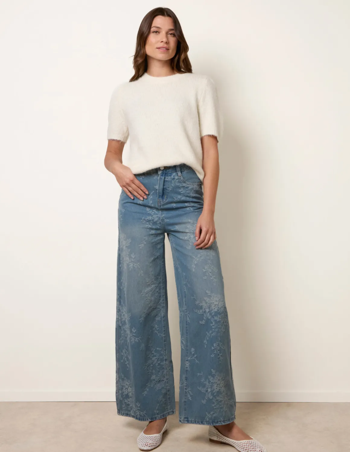 Floral Print Jeans