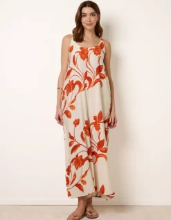 Floral Print Wide Leg Jumpsuit