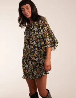 Floral Raglan Sleeve Tunic Dress