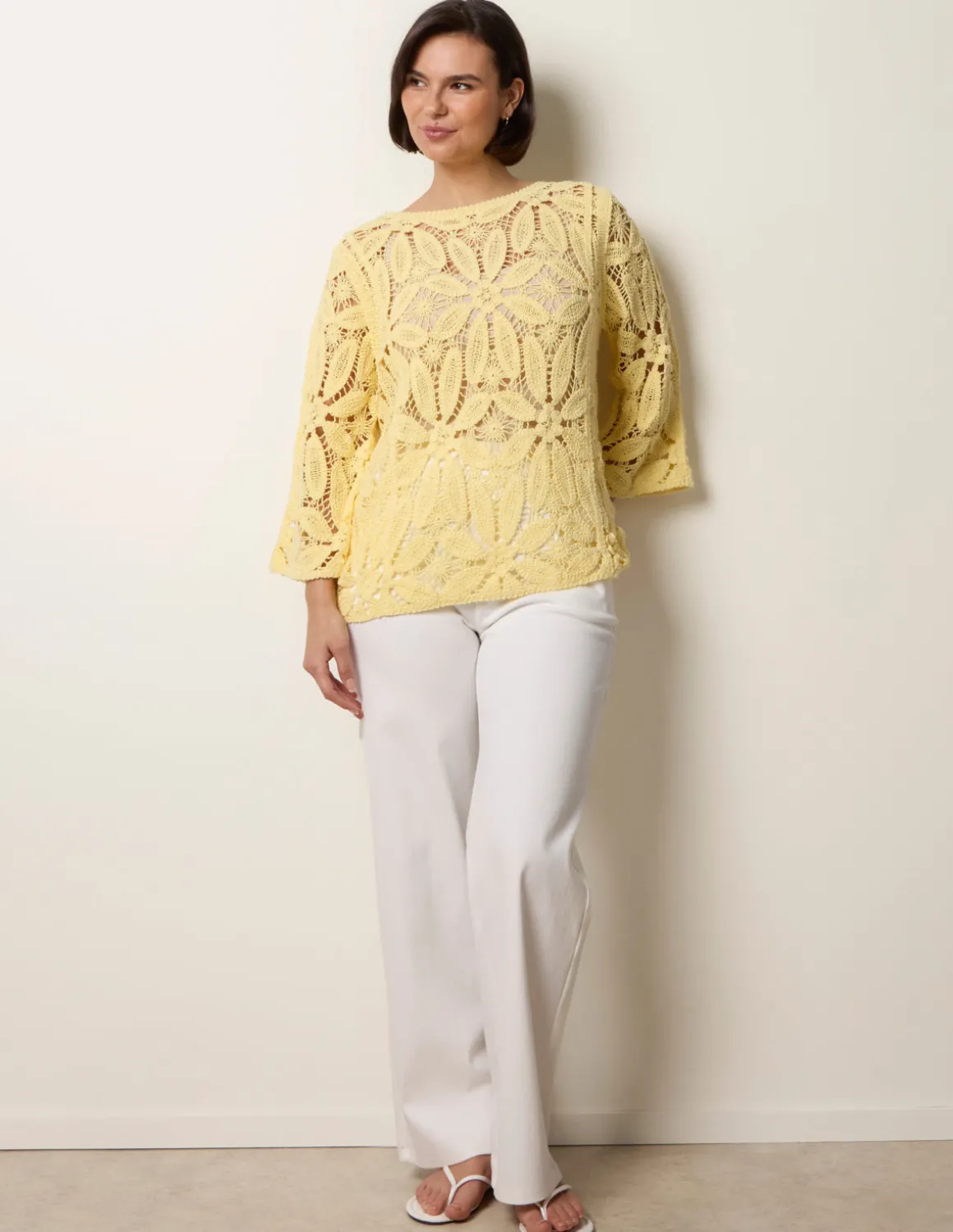 Flower Crochet Long Sleeve Top