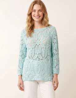 Flower Crochet Long Sleeve Top