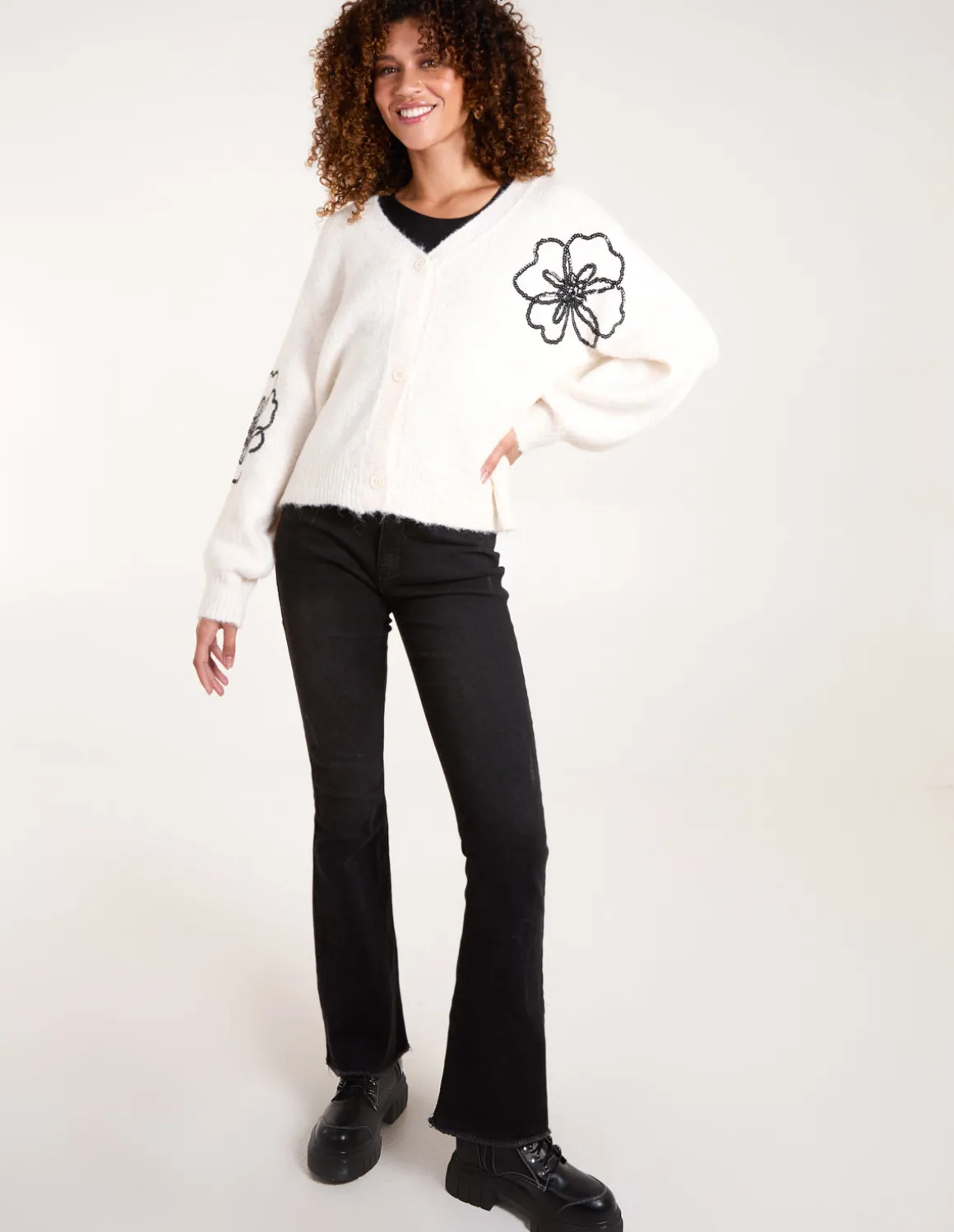 Flower Embroidery Cardigan