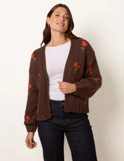 Flower Embroidery Detailed Cardigan