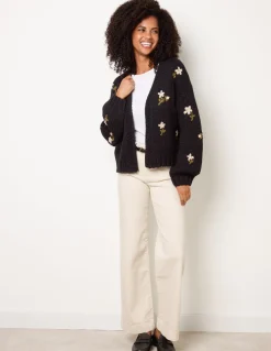 Flower Embroidery Detailed Cardigan