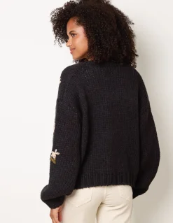 Flower Embroidery Detailed Cardigan
