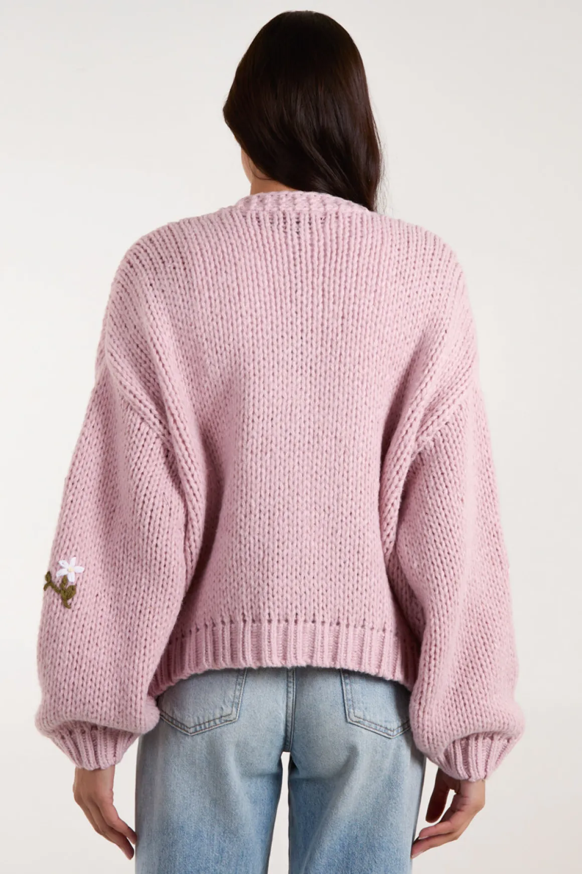 Flower Embroidery Detailed Cardigan