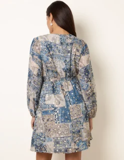 Foil Patchwork Mini Dress