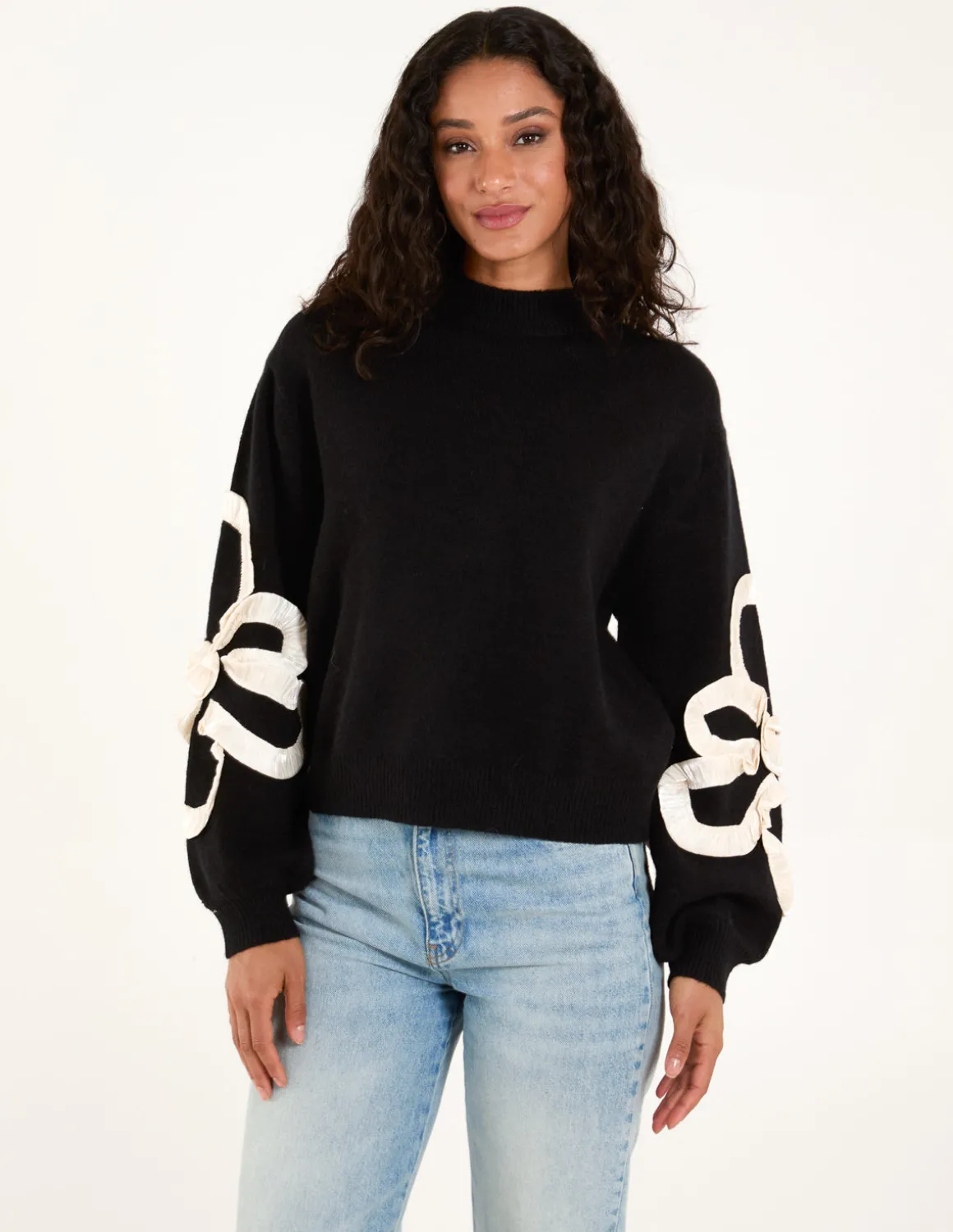 Frill Flower Knit Jumper