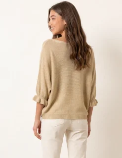 Frill Sleeve Metallic Top