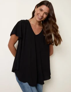Frill Sleeve V Top