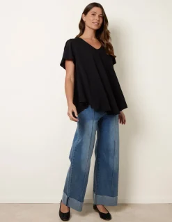 Frill Sleeve V Top