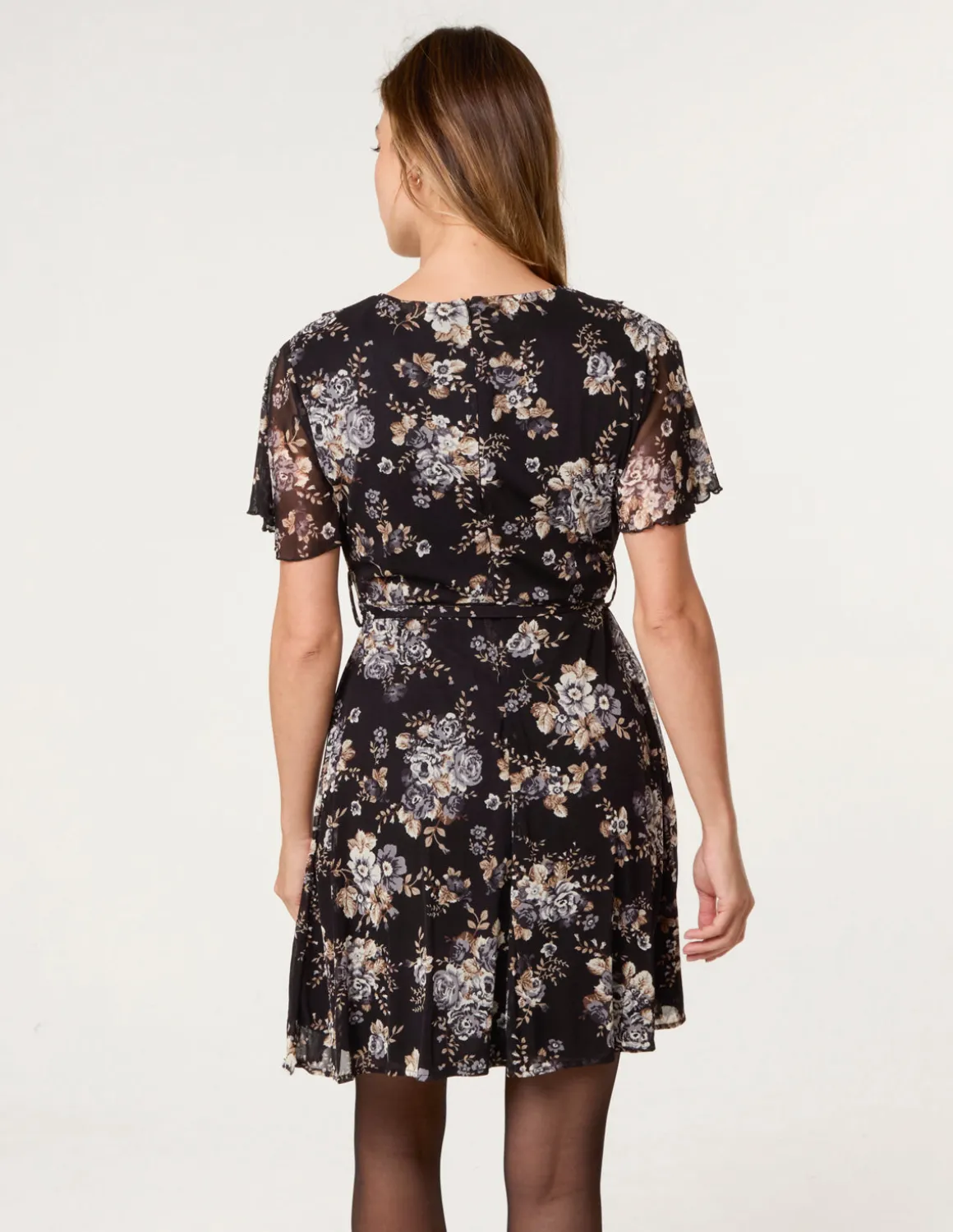Frill Wrap Mini Dress