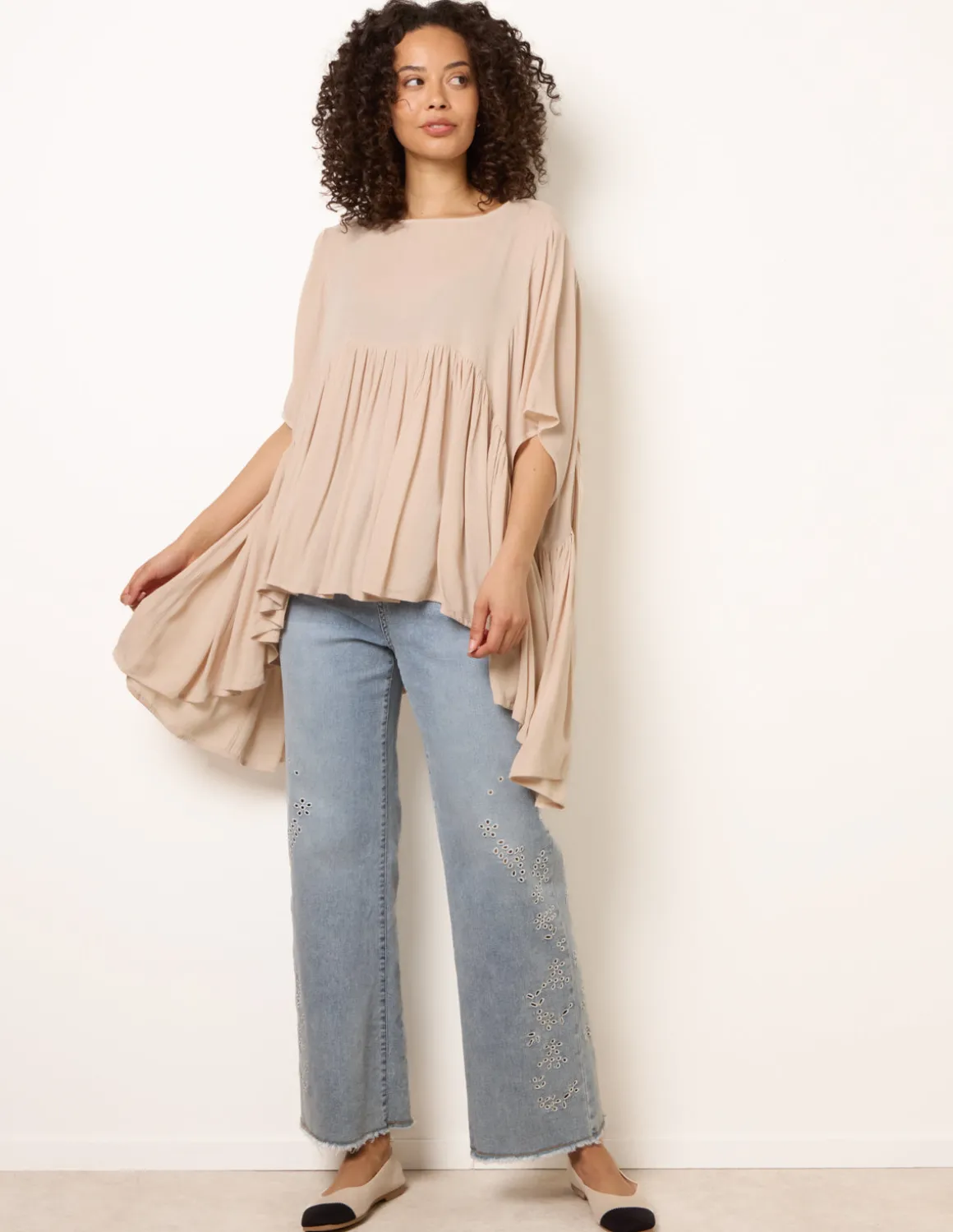 Gathered Oversized Top