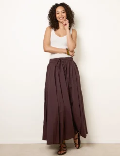 Gathered Panel Maxi Skirt