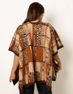 Geometric Patchwork Poncho