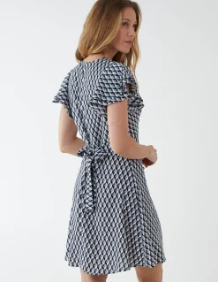 Geo Print Wrap Dress